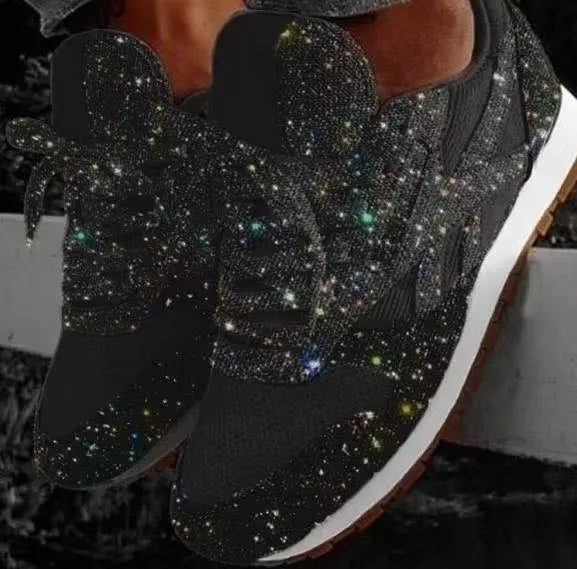 Sparkling ladies' sneakers with sporty comfort – Leona-Black-3-State of Style