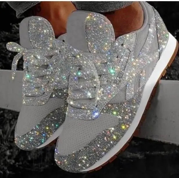 Sparkling ladies' sneakers with sporty comfort – Leona-Silver-3-State of Style