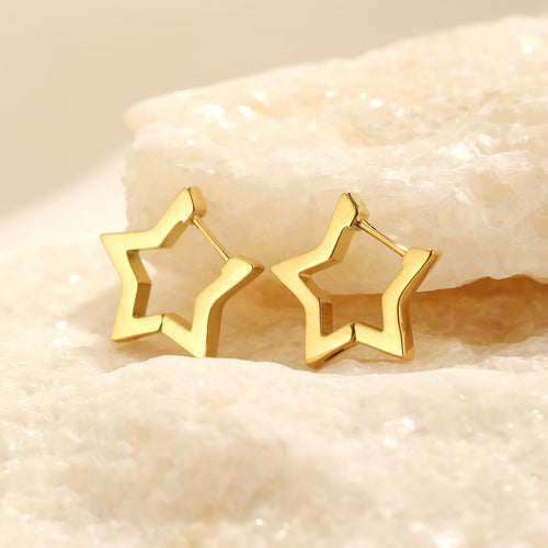 Sparkling Star Earrings | Dazzling Jewellery for Women-Gold-State of Style