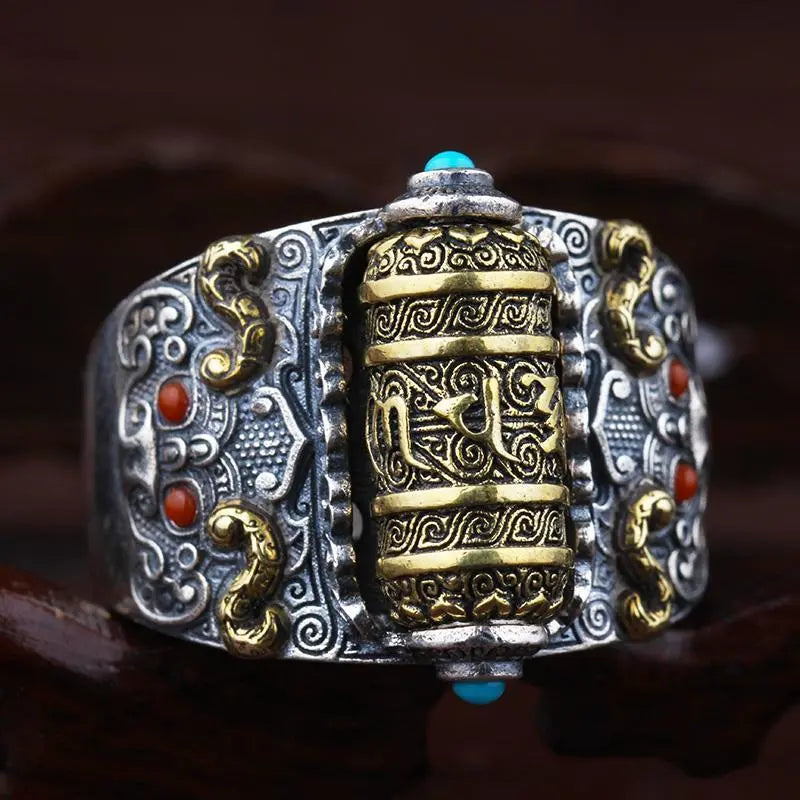 Spinner Charm Silver Ring | Rotating Lucky Charm-State of Style