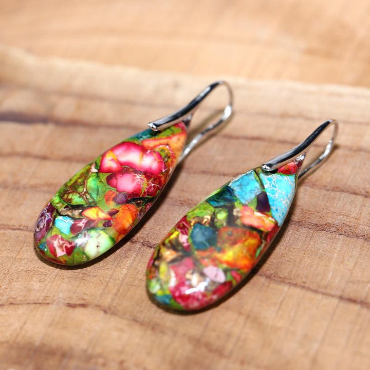Spiritual Jasper Drop Earrings - Nerida-State of Style