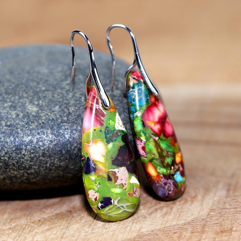 Spiritual Jasper Drop Earrings - Nerida-State of Style