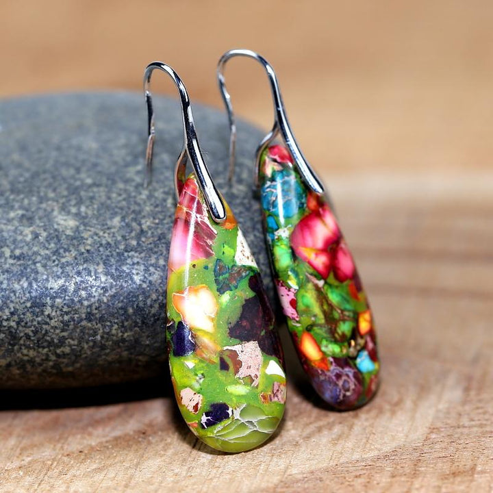 Spiritual Jasper Drop Earrings - Nerida-State of Style