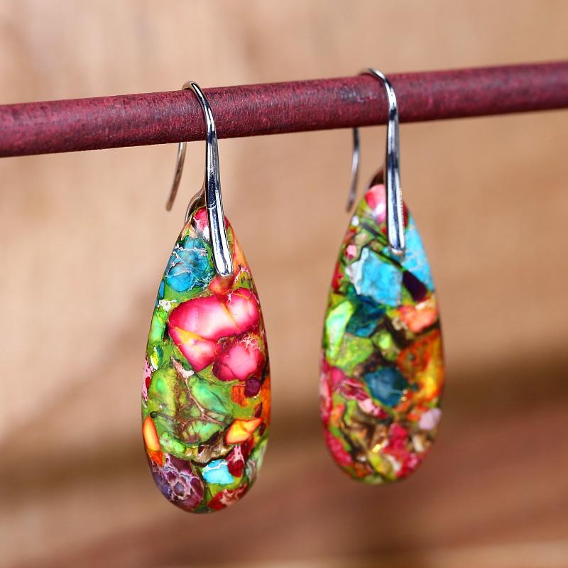 Spiritual Jasper Drop Earrings - Nerida-State of Style