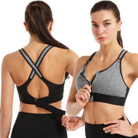 Sports bra with zipper & strong support – Mira (Buy 1, Get 1 Free)-Gray-S-State of Style