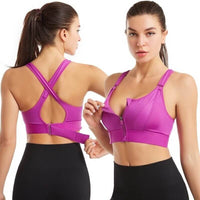 Sports bra with zipper & strong support – Mira (Buy 1, Get 1 Free)-Pink-S-State of Style