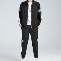 Sporty and Comfortable Tracksuit for Men - Milan-Black-S-State of Style