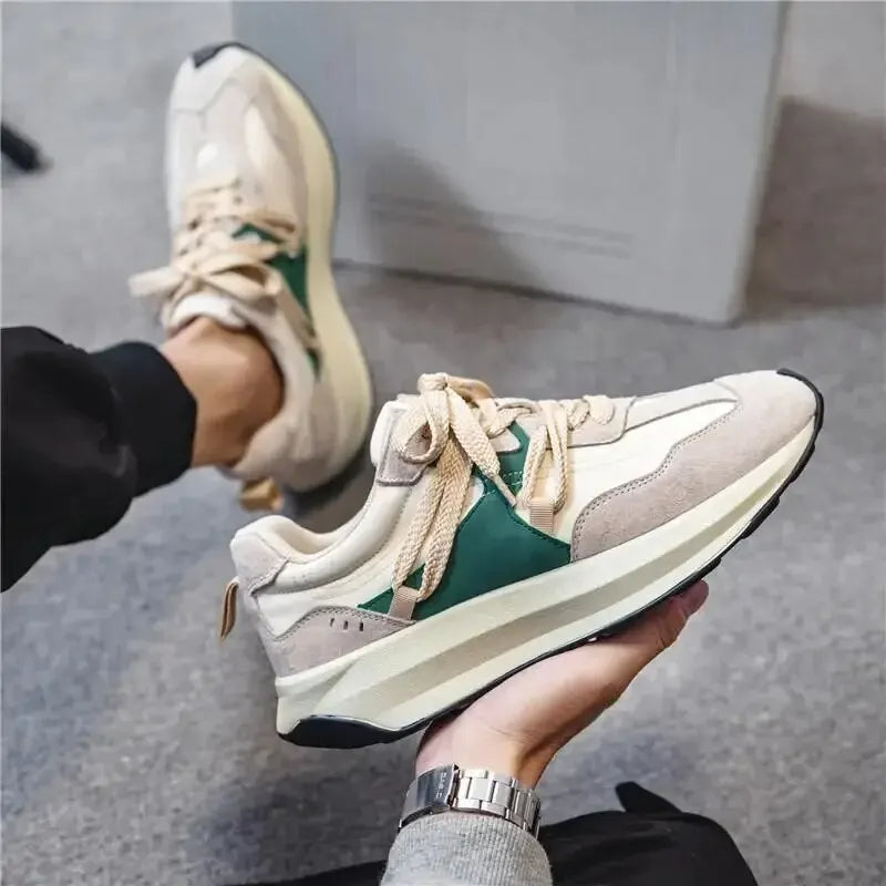 Sporty Elastic Men's Sneakers - Lars-6-Grey-State of Style