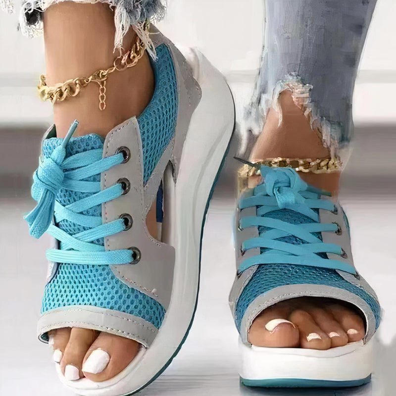 Sporty High Heels with Laces and Open Toe – Dalina-Blue-3-State of Style