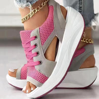 Sporty High Heels with Laces and Open Toe – Dalina-Pink-3-State of Style