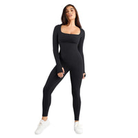 Sporty jumpsuit with square neckline – Mira-S-State of Style