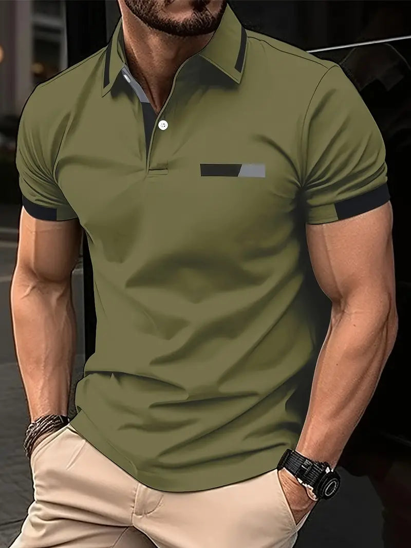 Sporty Lapel Shirt | Casual Comfort-Army Green-Small-State of Style