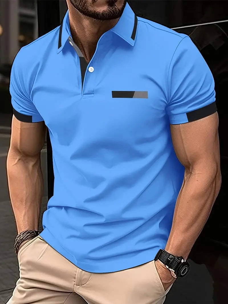 Sporty Lapel Shirt | Casual Comfort-Blue-Small-State of Style