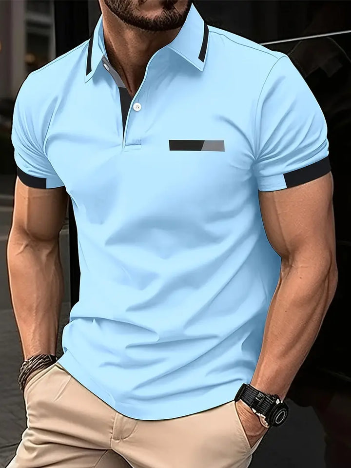 Sporty Lapel Shirt | Casual Comfort-Light Blue-Small-State of Style