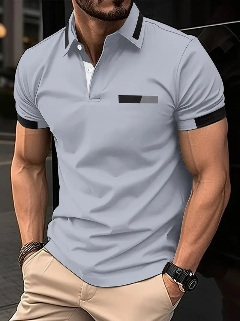 Sporty Lapel Shirt | Casual Comfort-Light Gray-Small-State of Style