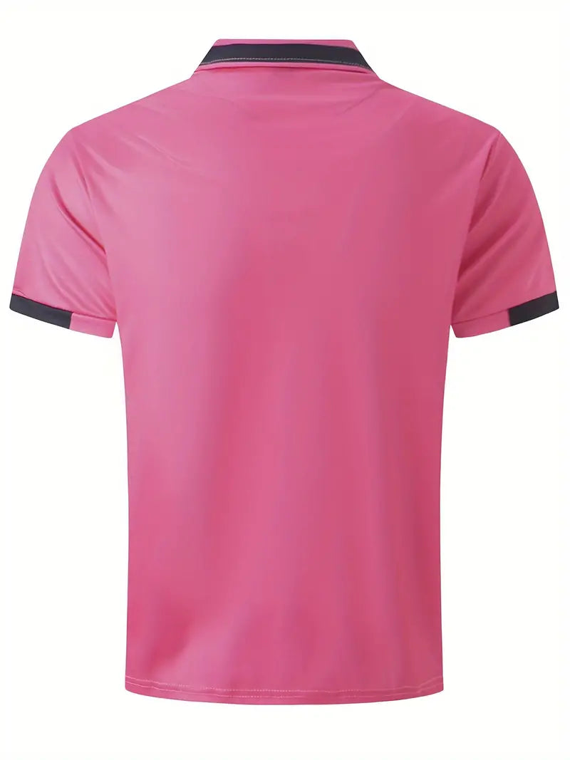 Sporty Lapel Shirt | Casual Comfort-Rose Red-Small-State of Style