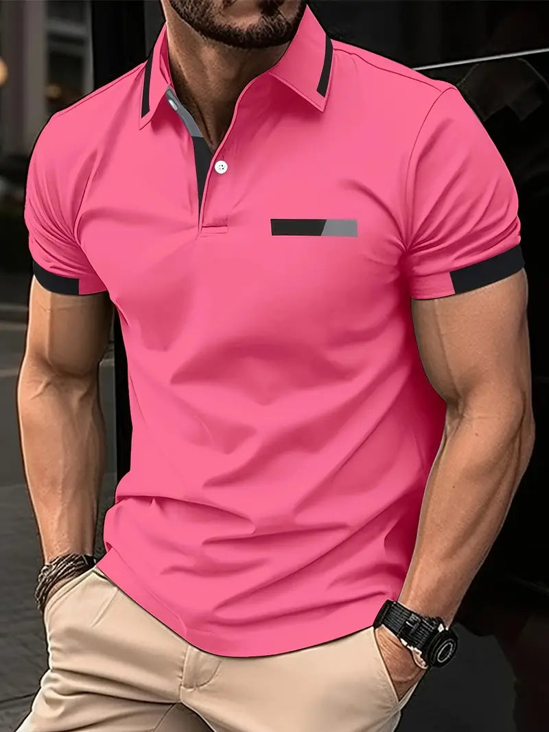 Sporty Lapel Shirt | Casual Comfort-Rose Red-Small-State of Style