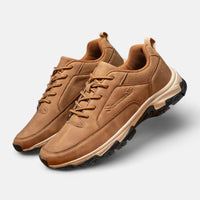 Sporty Leather Lace-Up Shoes for Men – Liam-Khaki-6-State of Style