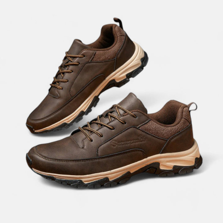 Sporty Leather Laced Shoes for Men - Liam-Black-5.5-State of Style