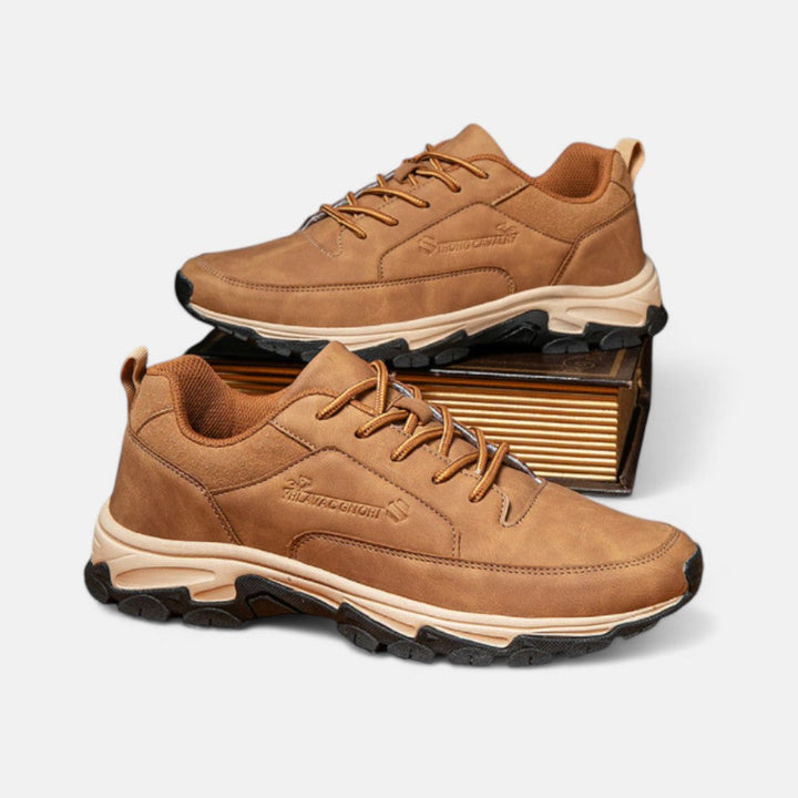 Sporty Leather Laced Shoes for Men - Liam-Black-5.5-State of Style