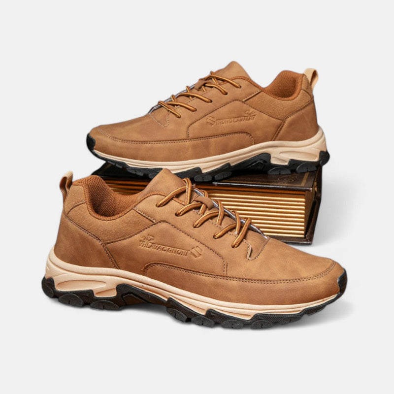 Sporty Leather Laced Shoes for Men - Liam-Black-5.5-State of Style