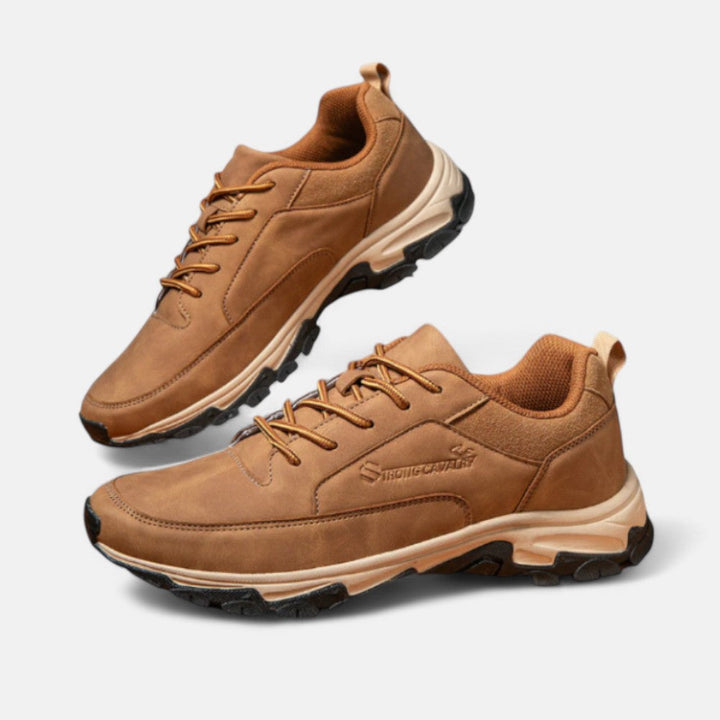 Sporty Leather Laced Shoes for Men - Liam-Black-5.5-State of Style