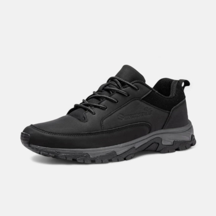 Sporty Leather Laced Shoes for Men - Liam-Black-5.5-State of Style