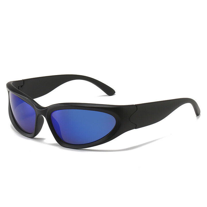 Sporty Luxury Sunglasses – Retro Charm with UV Protection-Black Blue-State of Style