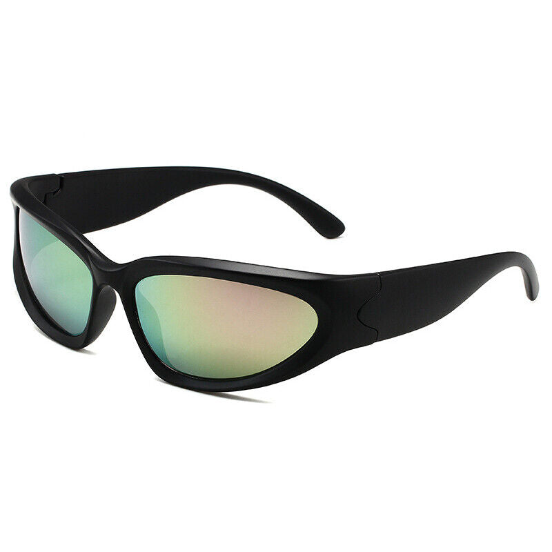 Sporty Luxury Sunglasses – Retro Charm with UV Protection-Black Green-State of Style