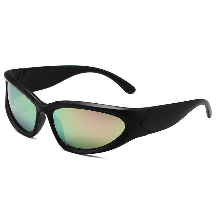 Sporty Luxury Sunglasses – Retro Charm with UV Protection-Black Green-State of Style