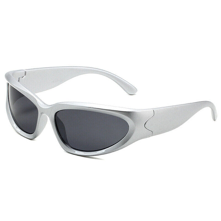 Sporty Luxury Sunglasses – Retro Charm with UV Protection-Silver Black-State of Style