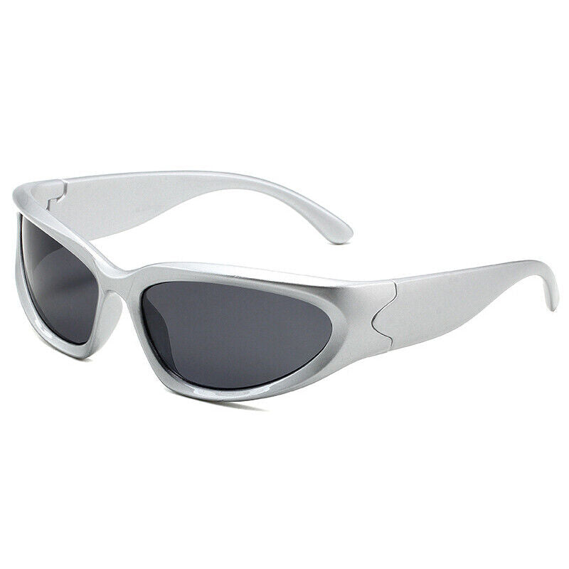 Sporty Luxury Sunglasses – Retro Charm with UV Protection-Silver Black-State of Style