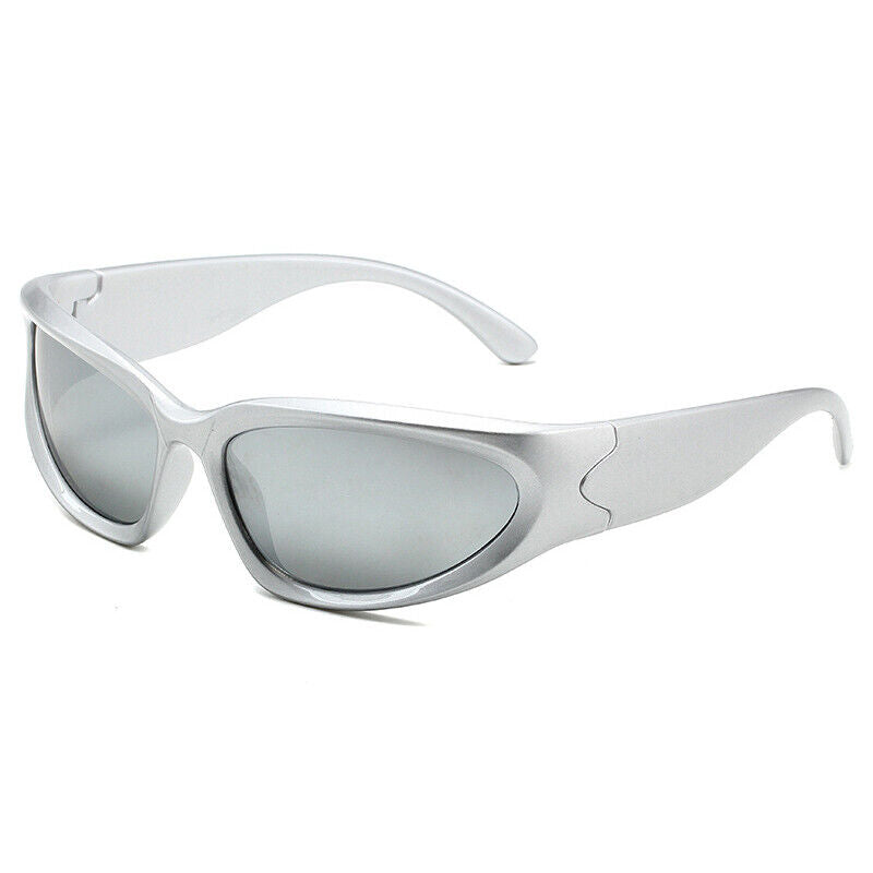 Sporty Luxury Sunglasses – Retro Charm with UV Protection-Silver Mirror-State of Style