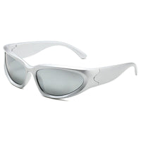Sporty Luxury Sunglasses – Retro Charm with UV Protection-Silver Mirror-State of Style
