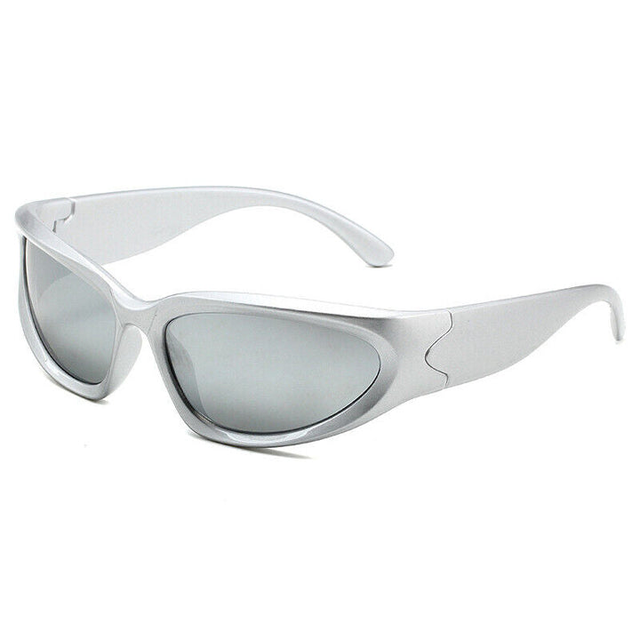 Sporty Luxury Sunglasses – Retro Charm with UV Protection-Silver Mirror-State of Style