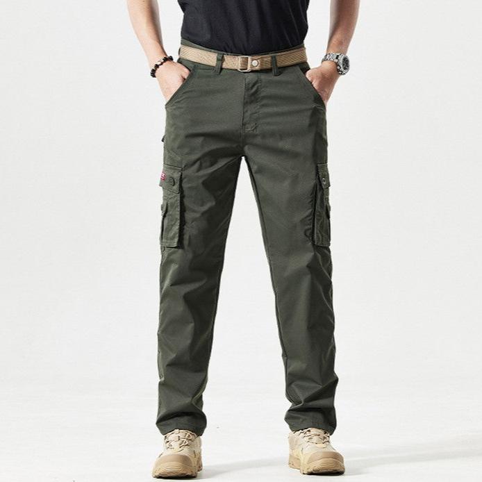 Sporty Men's Cargo Trousers - Max-Olive Green-30-State of Style