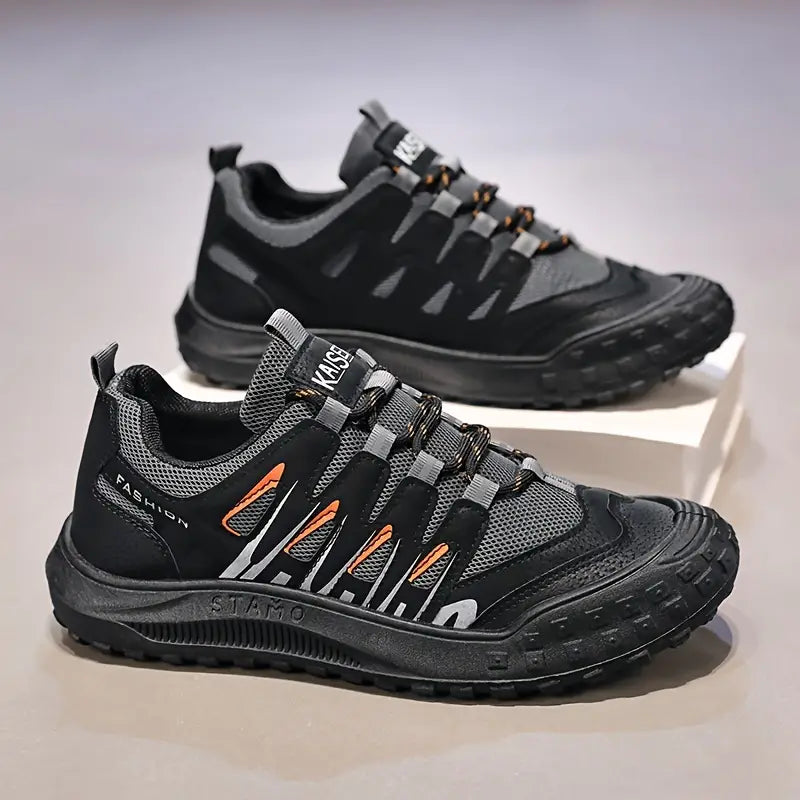 Sporty Men's Hiking Shoes - TrailRoyal-Black-6-State of Style