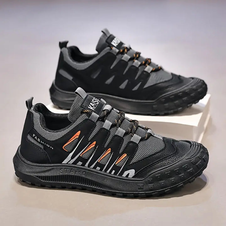 Sporty Men's Hiking Shoes - TrailRoyal-Black-6-State of Style