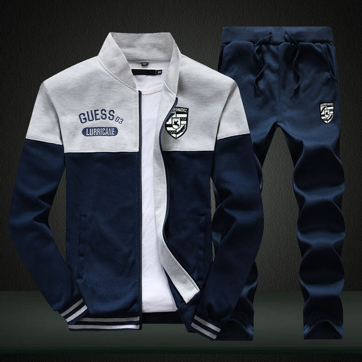 Sporty Men's Tracksuit - Max-Blue-L-State of Style