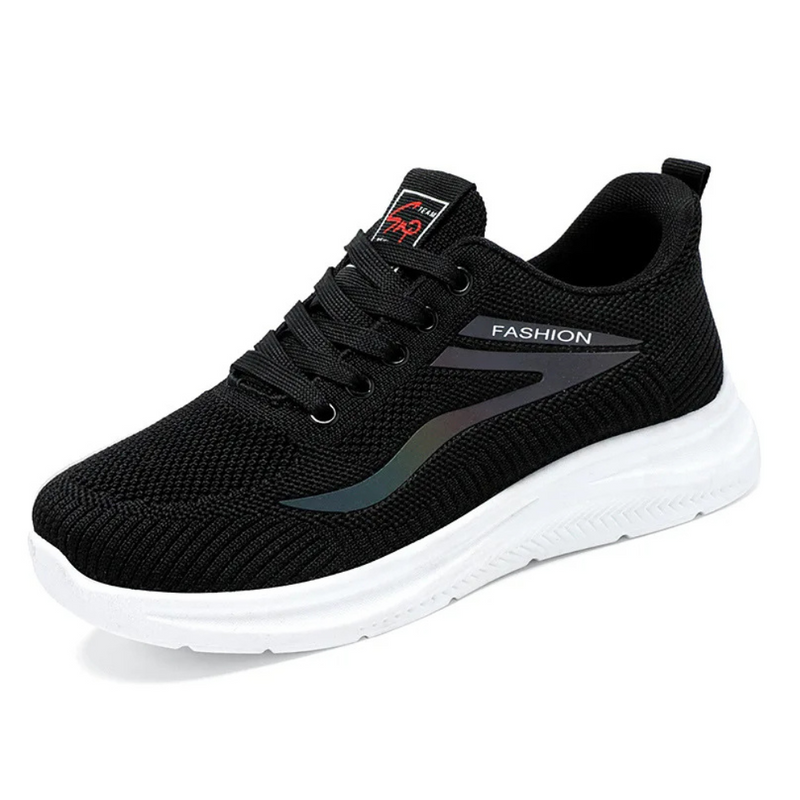 Sporty Orthopedic Women's Walking Shoes - FitWalk-5-Black-State of Style