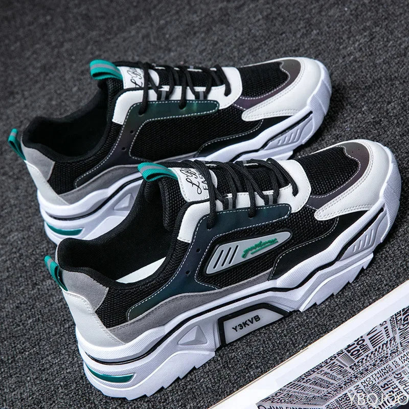 Sporty Sneakers - StrideFlex-Black Green-6.0-State of Style