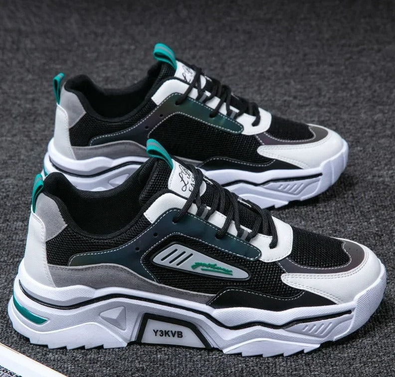 Sporty Sneakers - StrideFlex-Black Green-6.0-State of Style