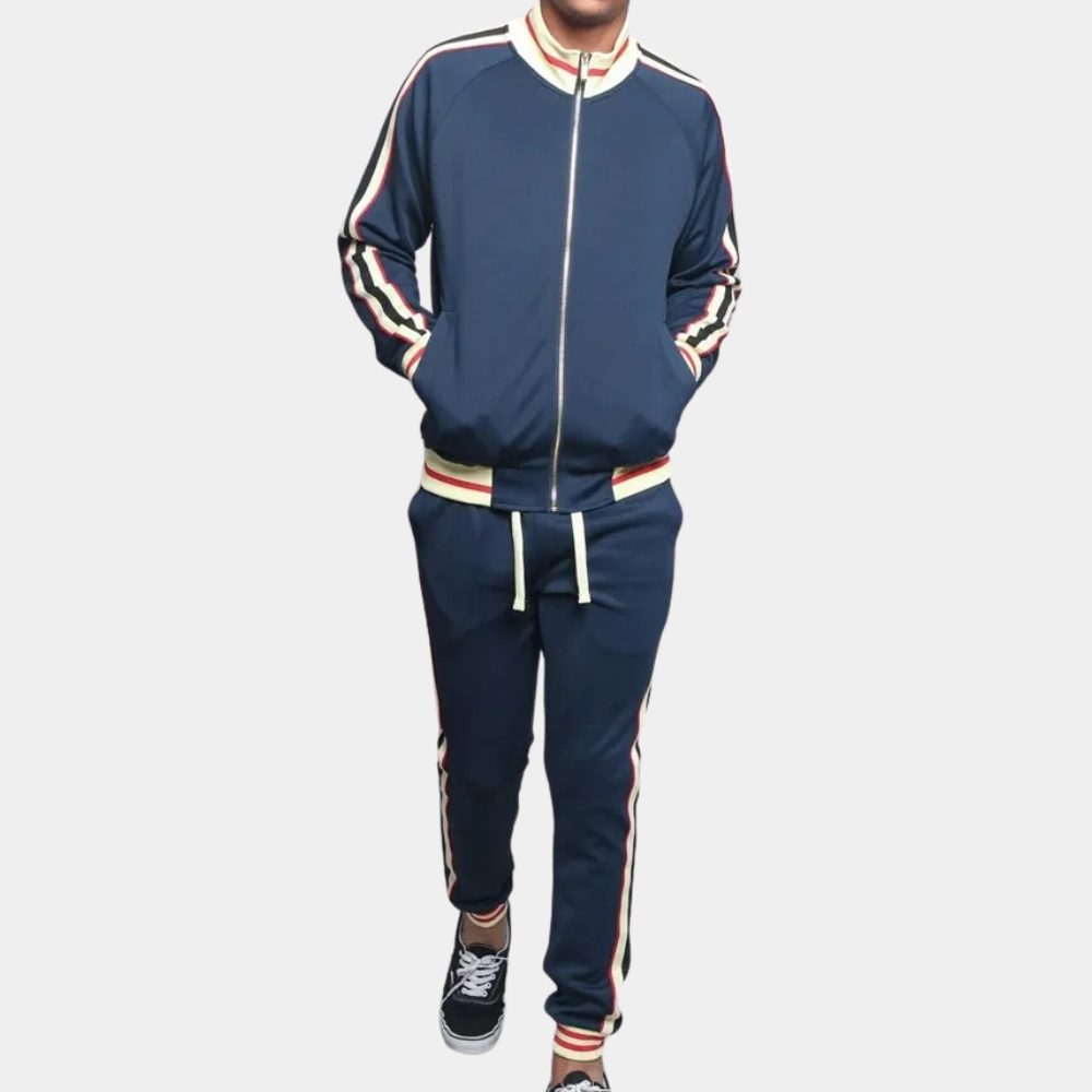 Sporty Tracksuit for Men - Santino-Dark blue-S-State of Style
