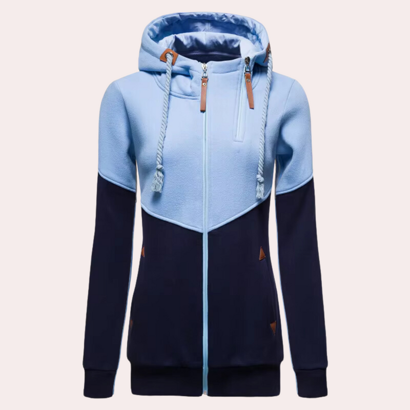 Sporty Women's Jacket with Zip - Nora-Blue-XS-State of Style