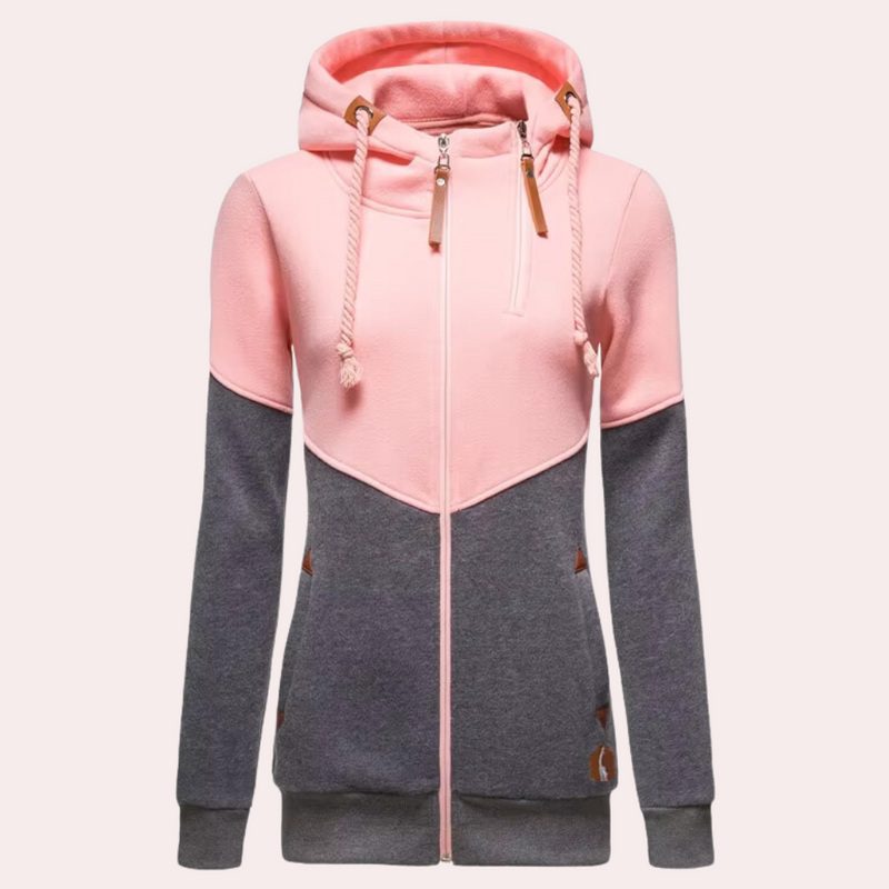 Sporty Women's Jacket with Zip - Nora-Pink-XS-State of Style