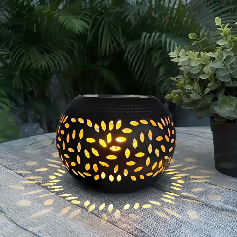 Spotted Solar Garden Lighting - LumoPattern-Black-State of Style