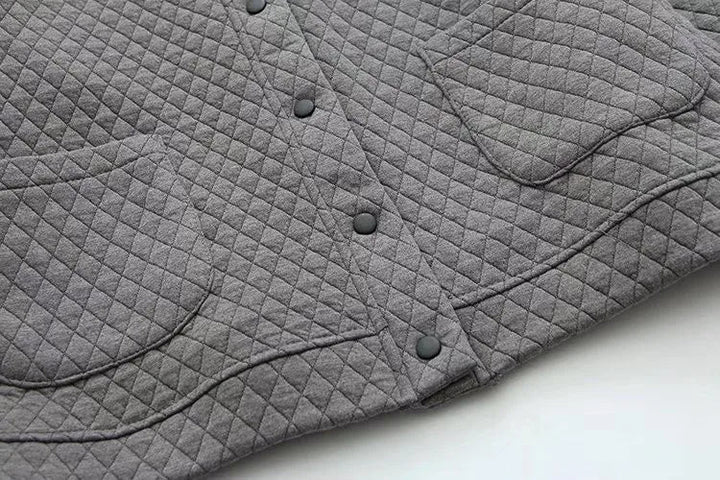 Spring Plus Size Checkered Knit Jacket-Black-XL-State of Style