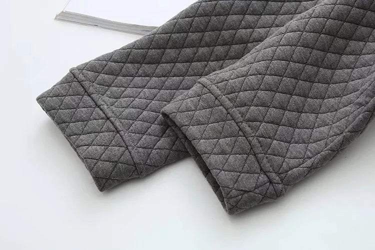 Spring Plus Size Checkered Knit Jacket-Black-XL-State of Style