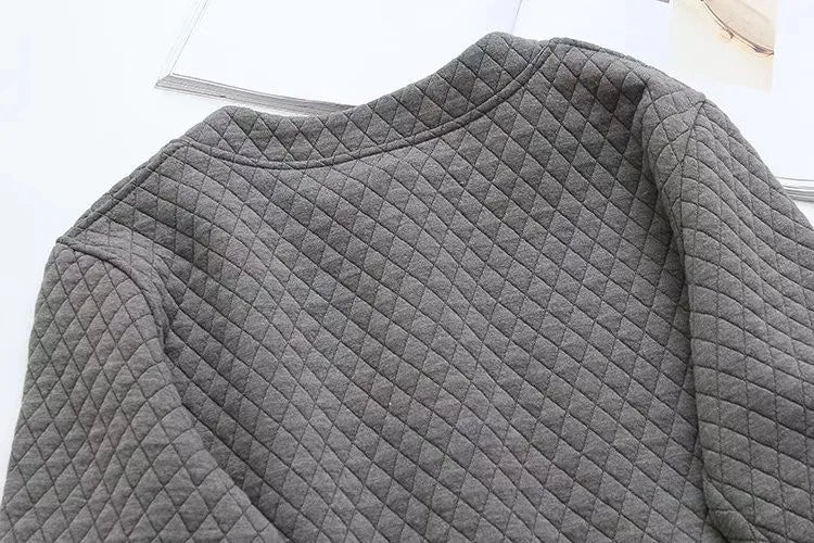 Spring Plus Size Checkered Knit Jacket-Black-XL-State of Style