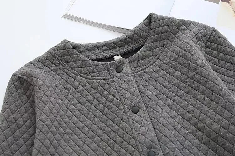 Spring Plus Size Checkered Knit Jacket-Black-XL-State of Style